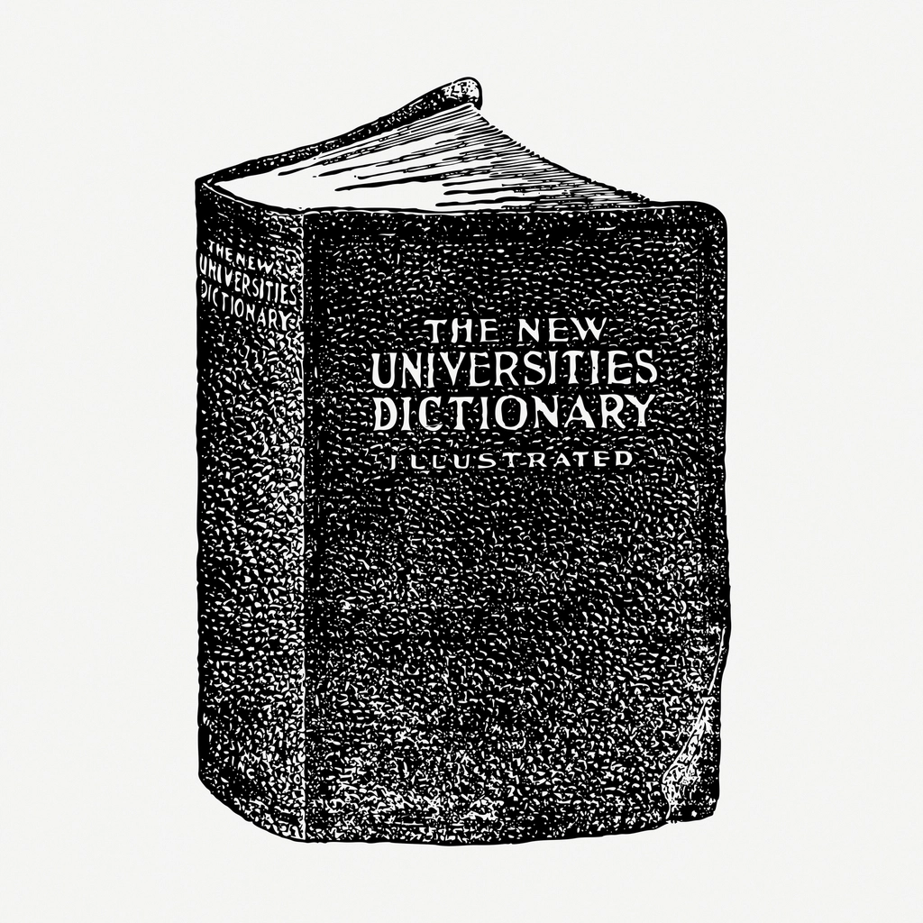 English dictionary, vintage object illustration