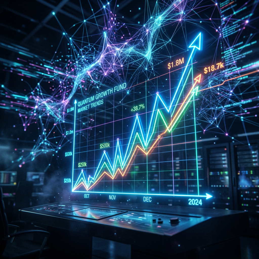Line graph of Quantum Growth Fund market trends with increased values from October to 2024