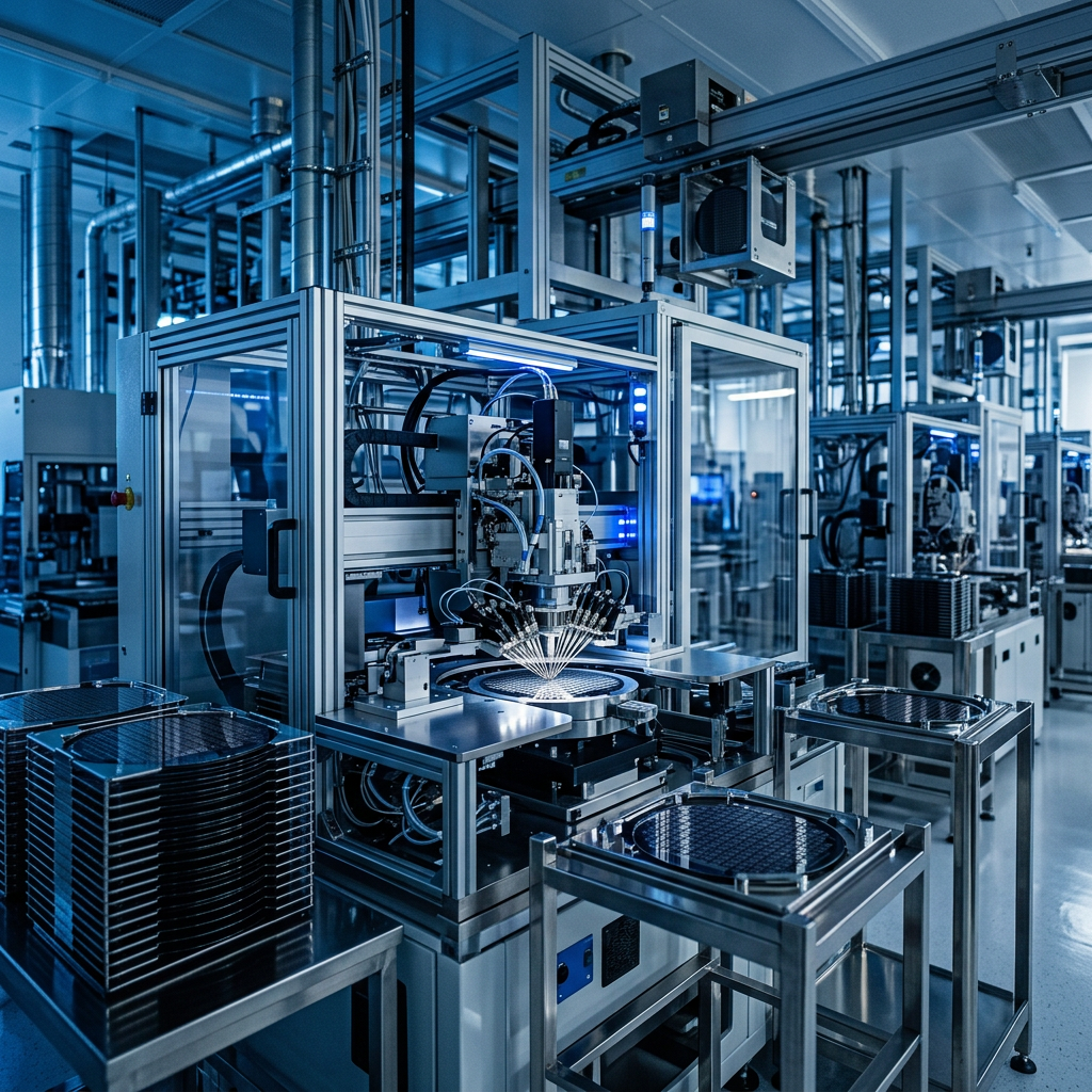 Automated semiconductor wafer processing equipment in a cleanroom